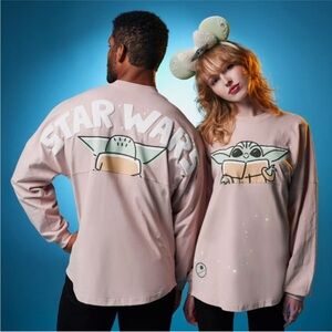 Disney Parks Grogu Star Wars Spirit Jersey Pink Tan Size XXL
